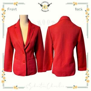 Vintage QUEEN CASUALS Women's Pink Blazer Jacket Single Breasted 2 Button MD